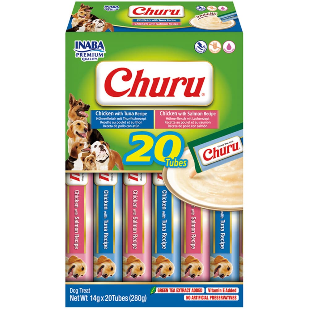Inaba Churu Puree Hondensnack Multipack Seafood 20 x 14 gr