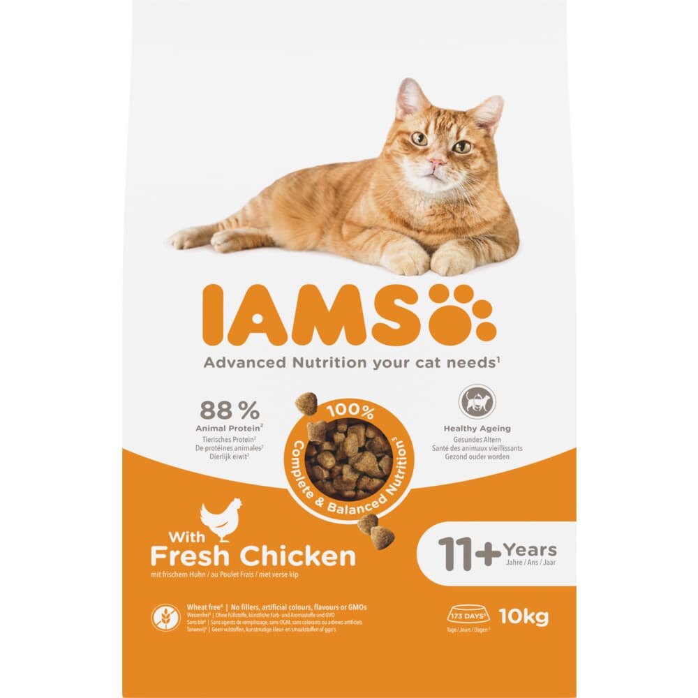 IAMS Cat senior 11+ Kattenvoer Chicken 10 kg