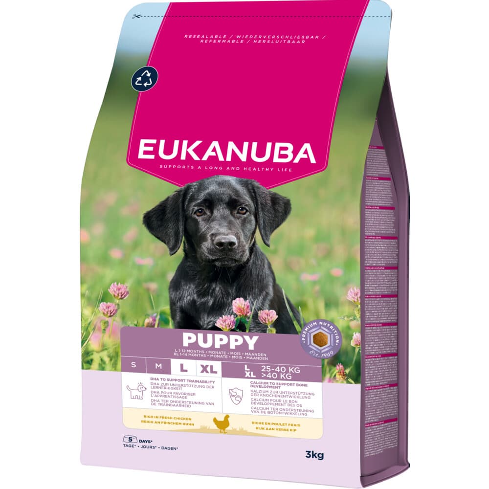 3x Eukanuba Life Care Dog Puppy Large Hondenvoer Chicken 3 kg