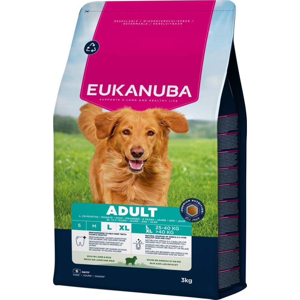3x Eukanuba Life Care Dog Adult Large Hondenvoer Lamb&Rice 3 kg