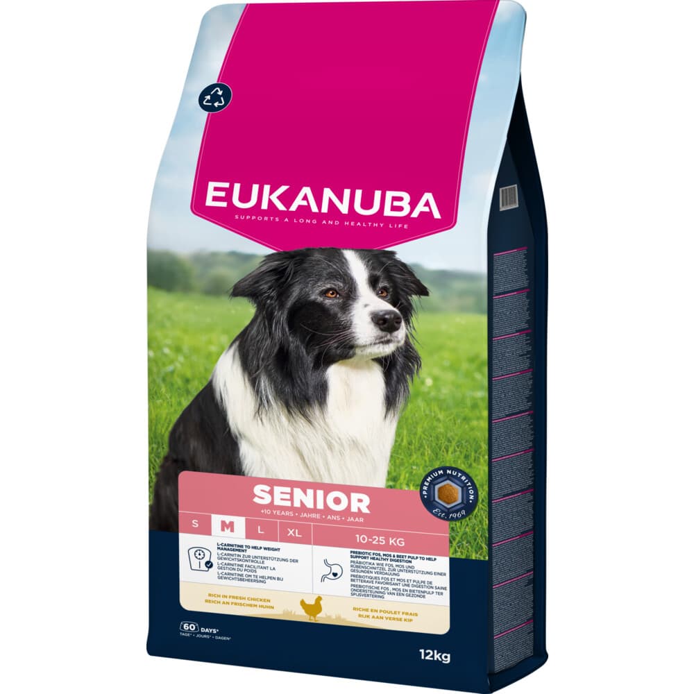 Eukanuba Life Care Dog Senior Medium Hondenvoer Chicken 12 kg