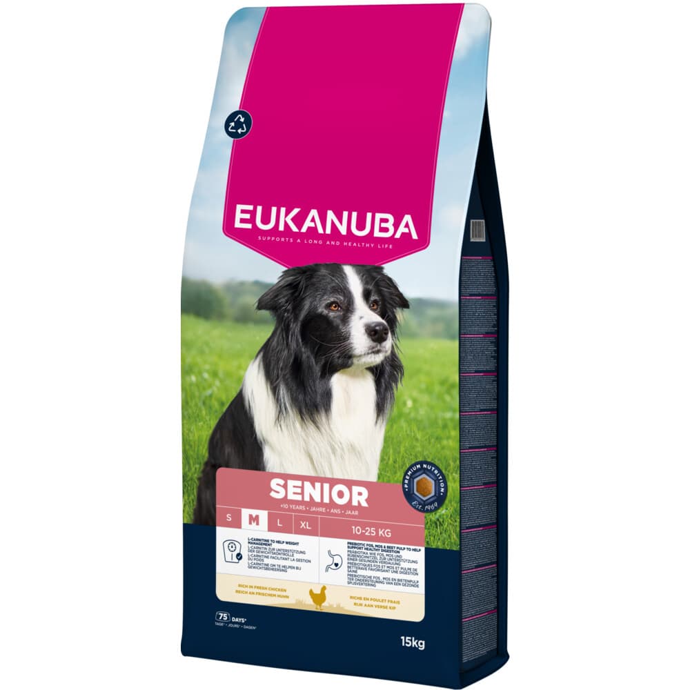 Eukanuba Life Care Dog Senior Medium Hondenvoer Chicken 15 kg