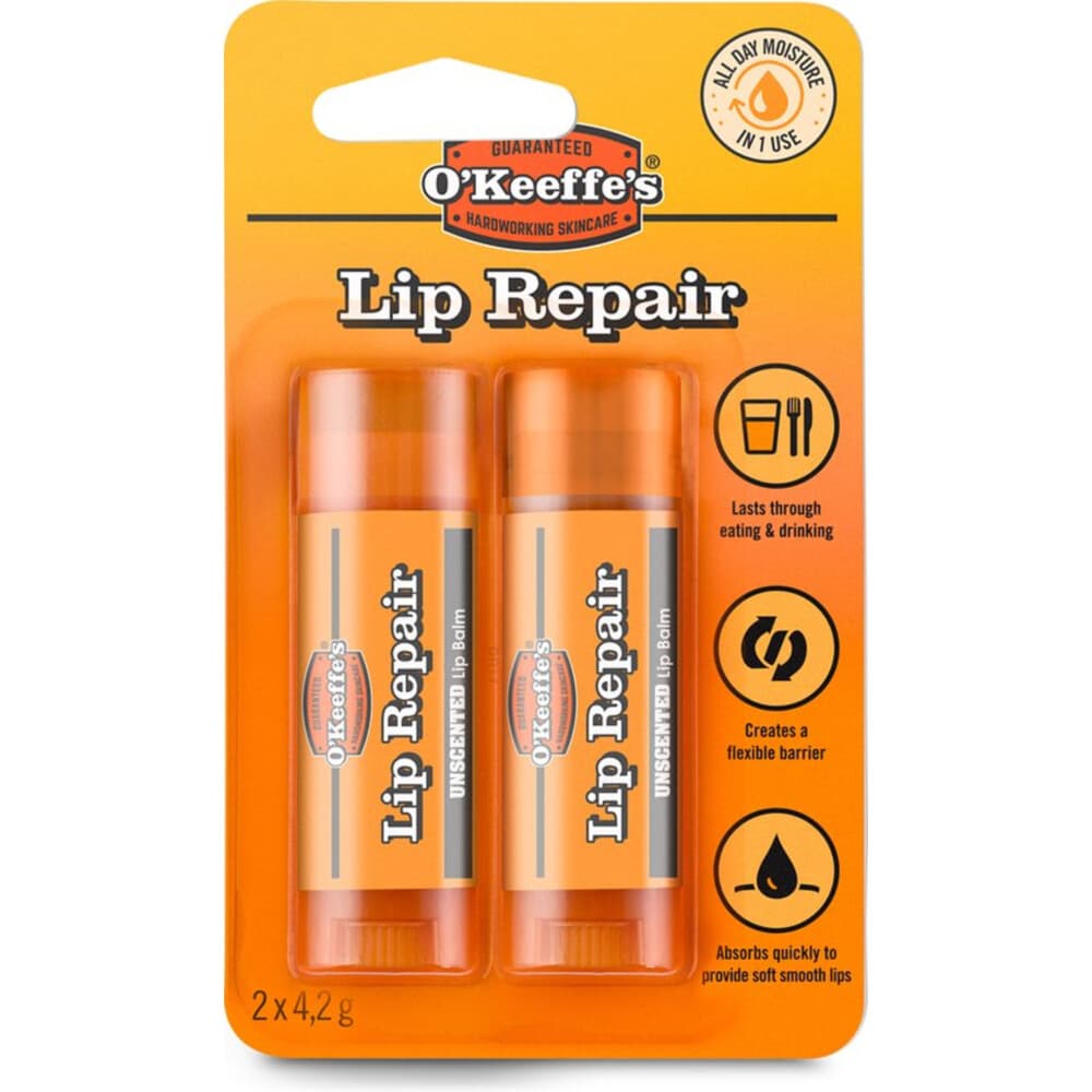 O'Keeffe's Lip Repair Ongeparfumeerd Duo 2 x 4,2 gr