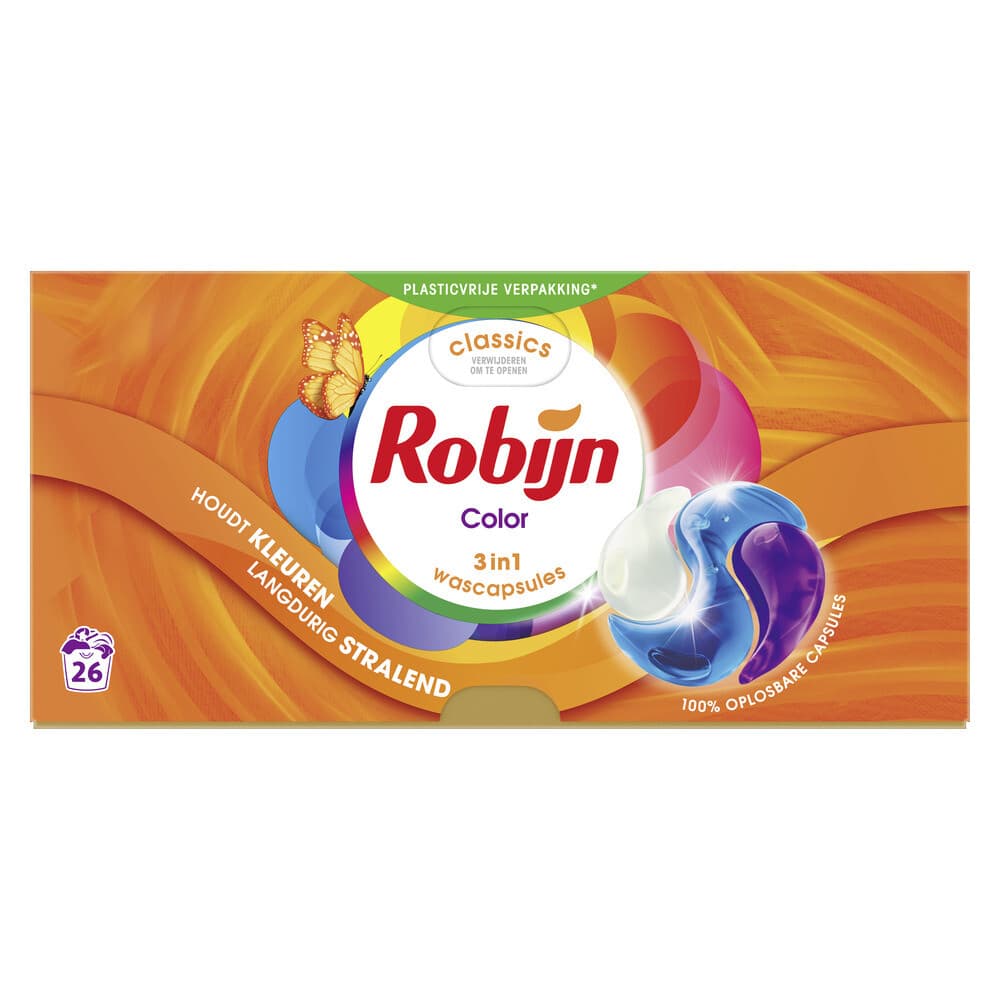 2+1 gratis: Robijn Wascapsules 3-in-1 Color 26 stuks
