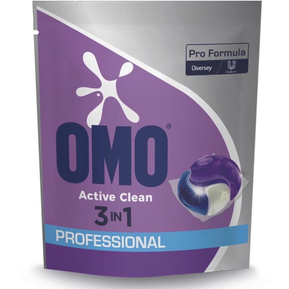 4x Omo Professional Wasmiddel capsules Pro Formula Active Clean 3in1 Caps 80 stuks
