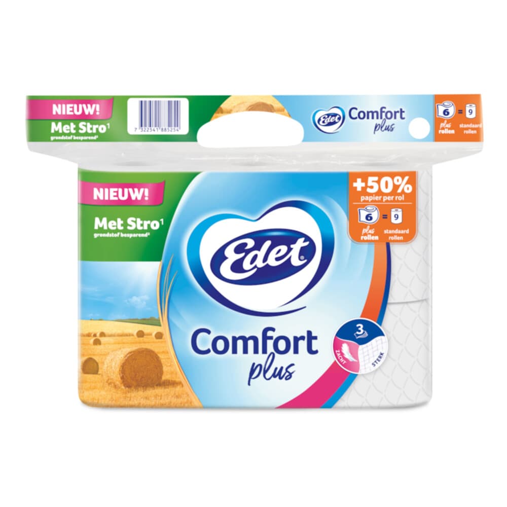 Edet Comfort Plus Toiletpapier 3 Laags 6 stuks