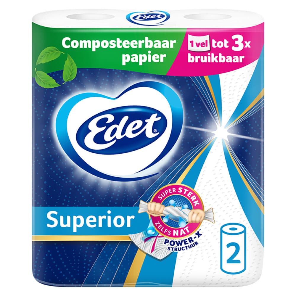 3+2 gratis: Edet Superior Keukenpapier 2 stuks
