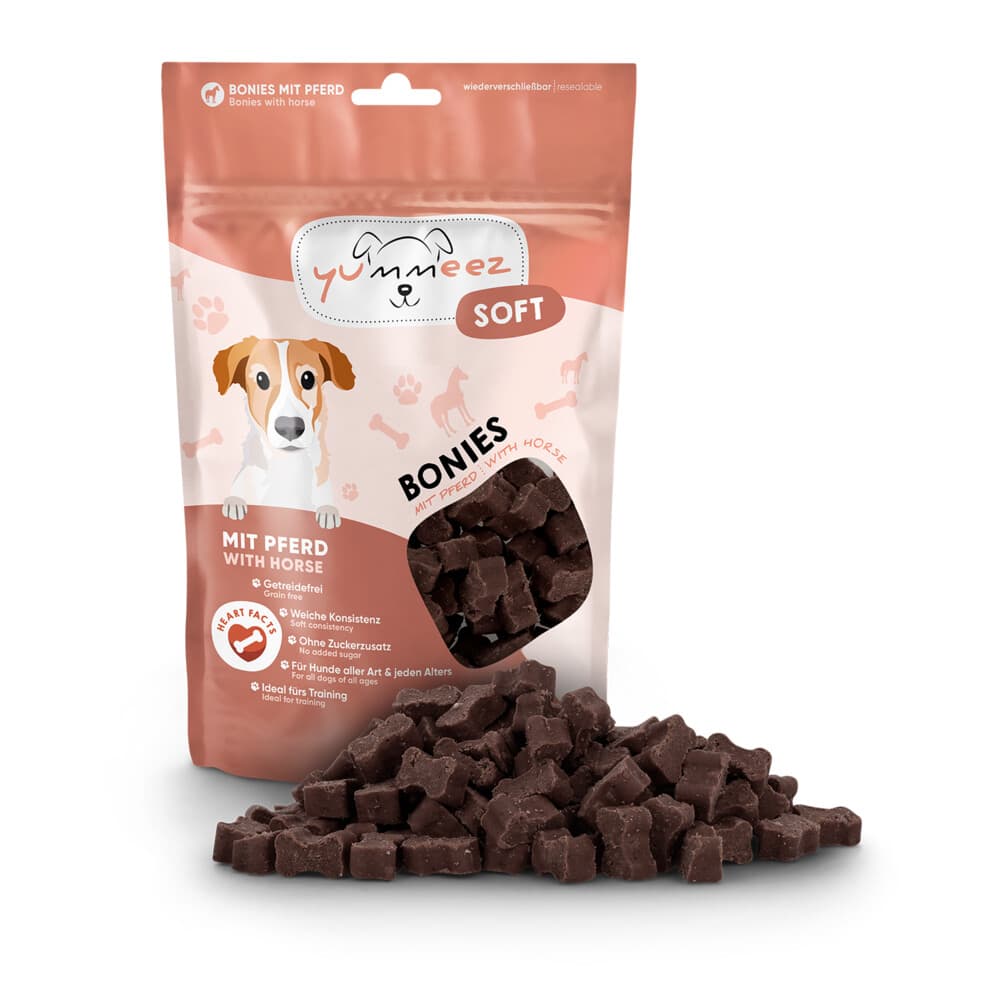 10x Yummeez Soft Bonies Hondensnack Paard 165 gr