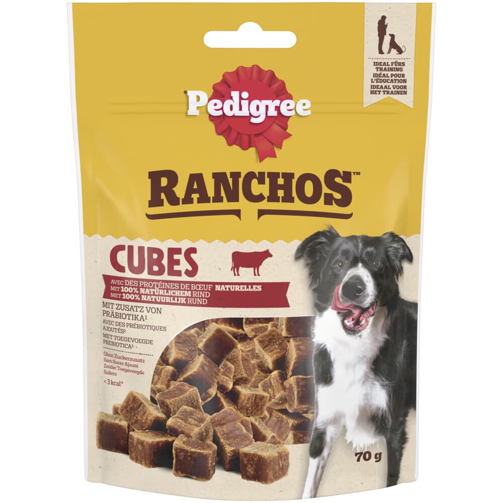 7x Pedigree Ranchos Cubes Hondensnacks Rund 70 gr