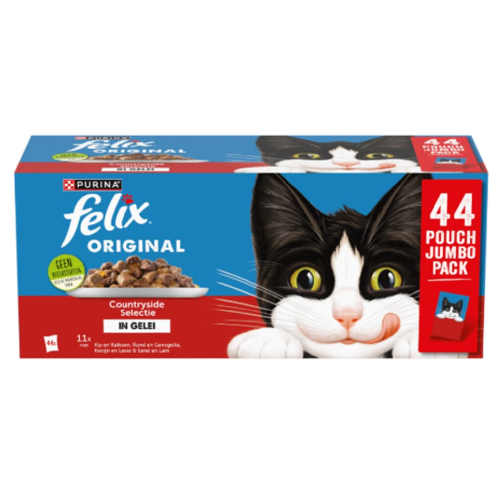 Felix Kattenvoer Nat Original Countryside Selectie in Gelei 44 x 85 gr
