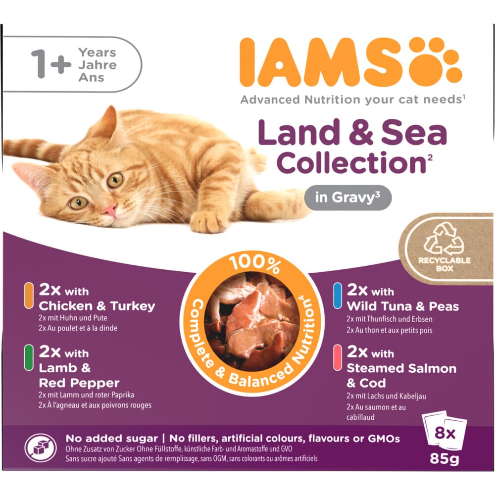 IAMS Delights Adult Land&Sea Gravy Multipack 8 x 85 gr