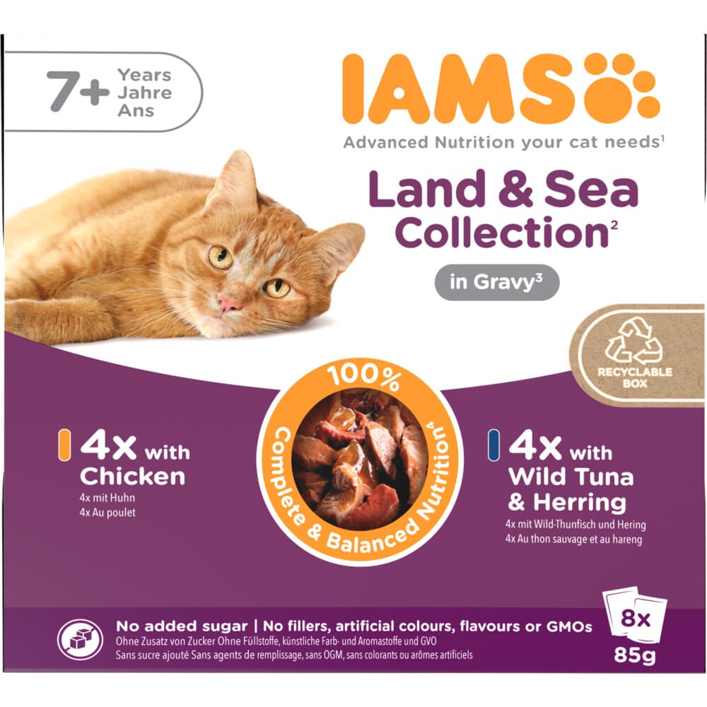 IAMS Delights Senior Land&Sea Gravy Multipack 8 x 85 gr