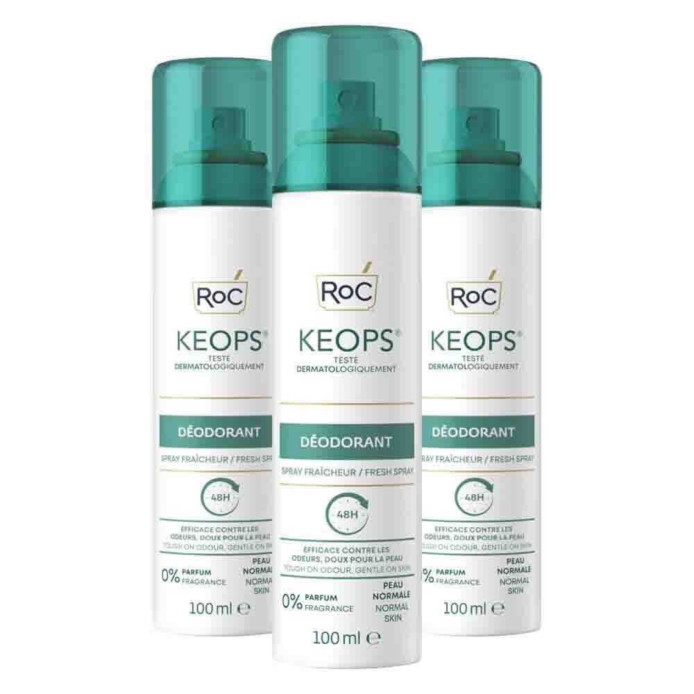3x RoC Keops Deodorant Spray 100 ml