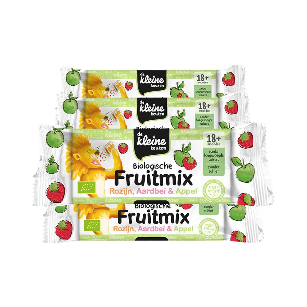 4x de Kleine Keuken Bio Fruitmix 84 gr