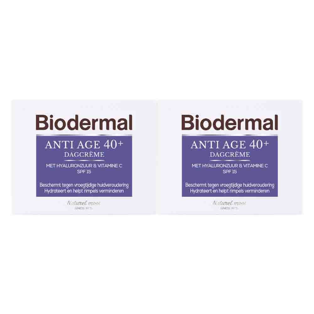 2x Biodermal Dagcreme Anti-Age 40+ 50 ml