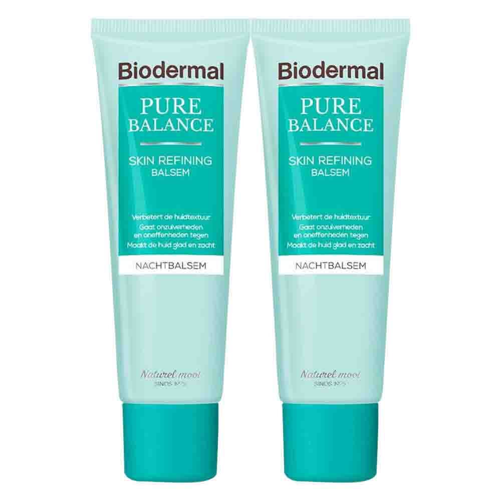 2x Biodermal Pure Balance Nachtbalsem Skin Refining 50 ml