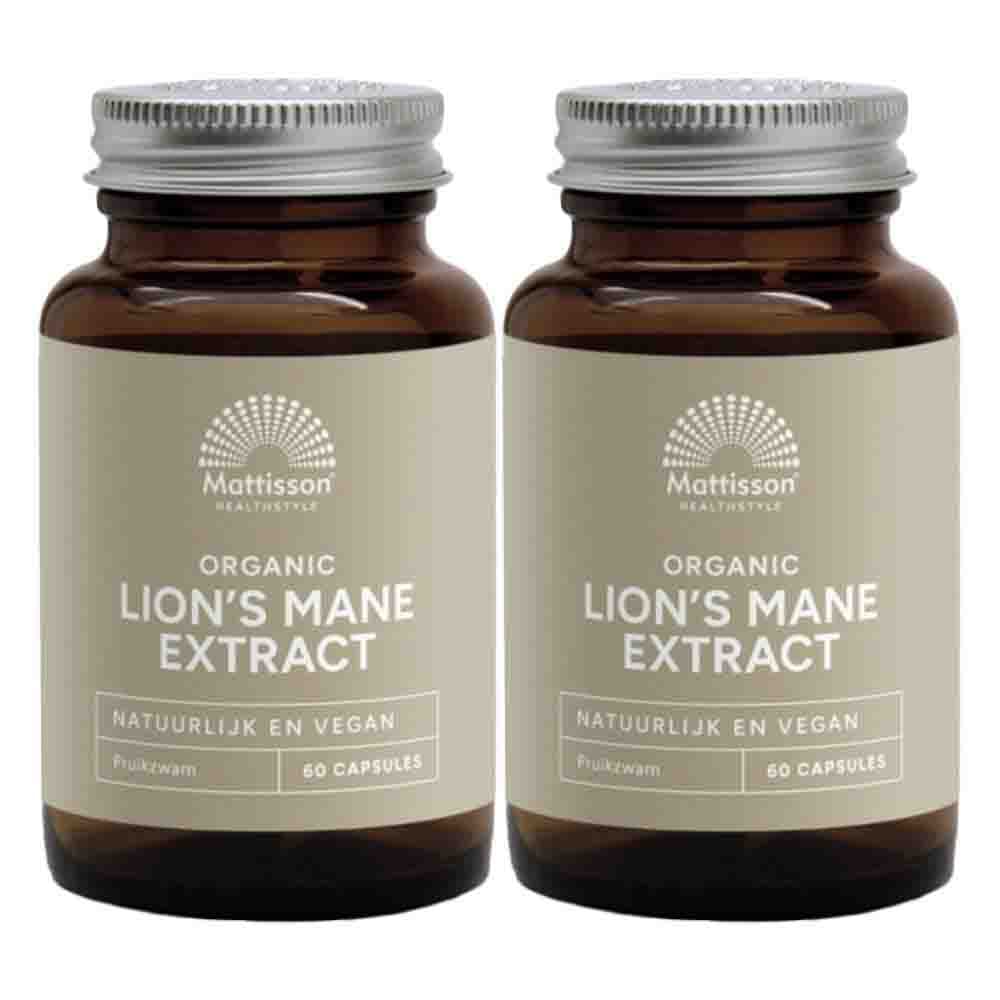 Gratis Verzending: 2x Mattisson Biologische Lion's Mane Extract 500mg 60 capsules