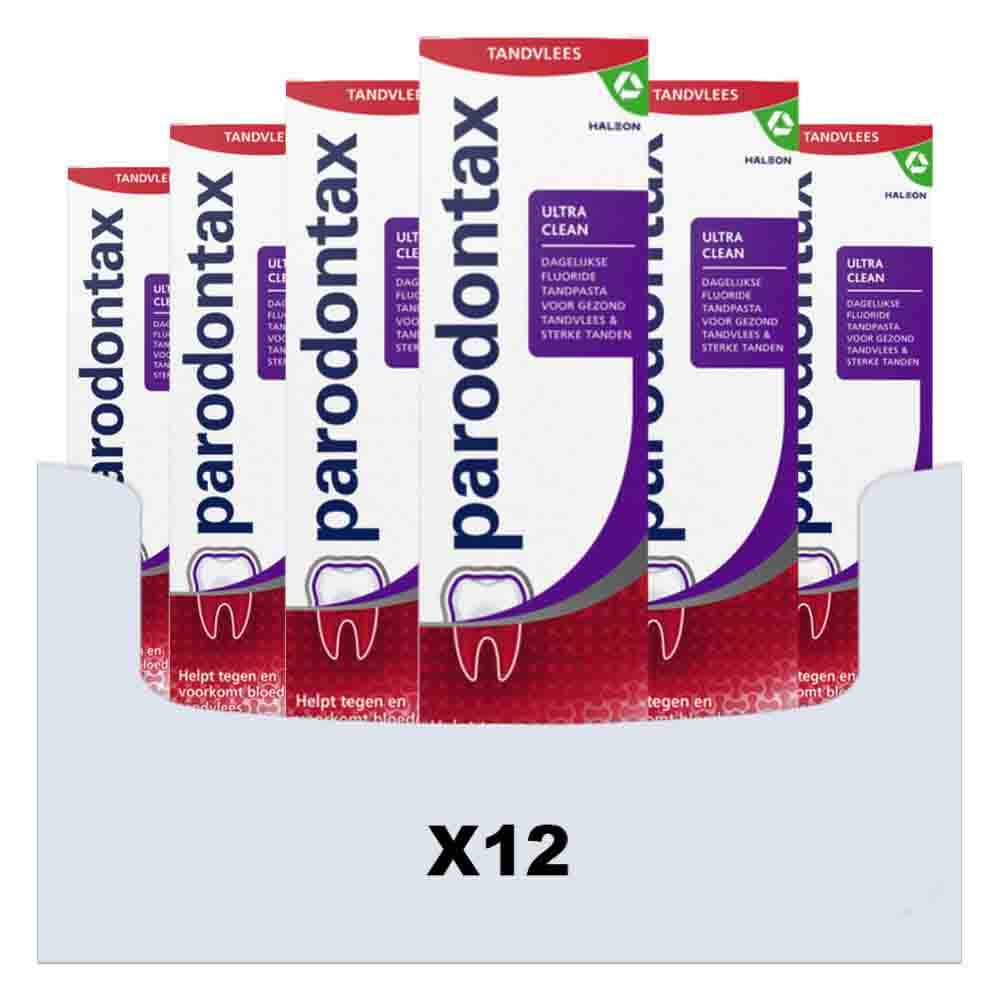 12x Parodontax Tandpasta bij Bloedend Tandvlees Ultra Clean 75 ml