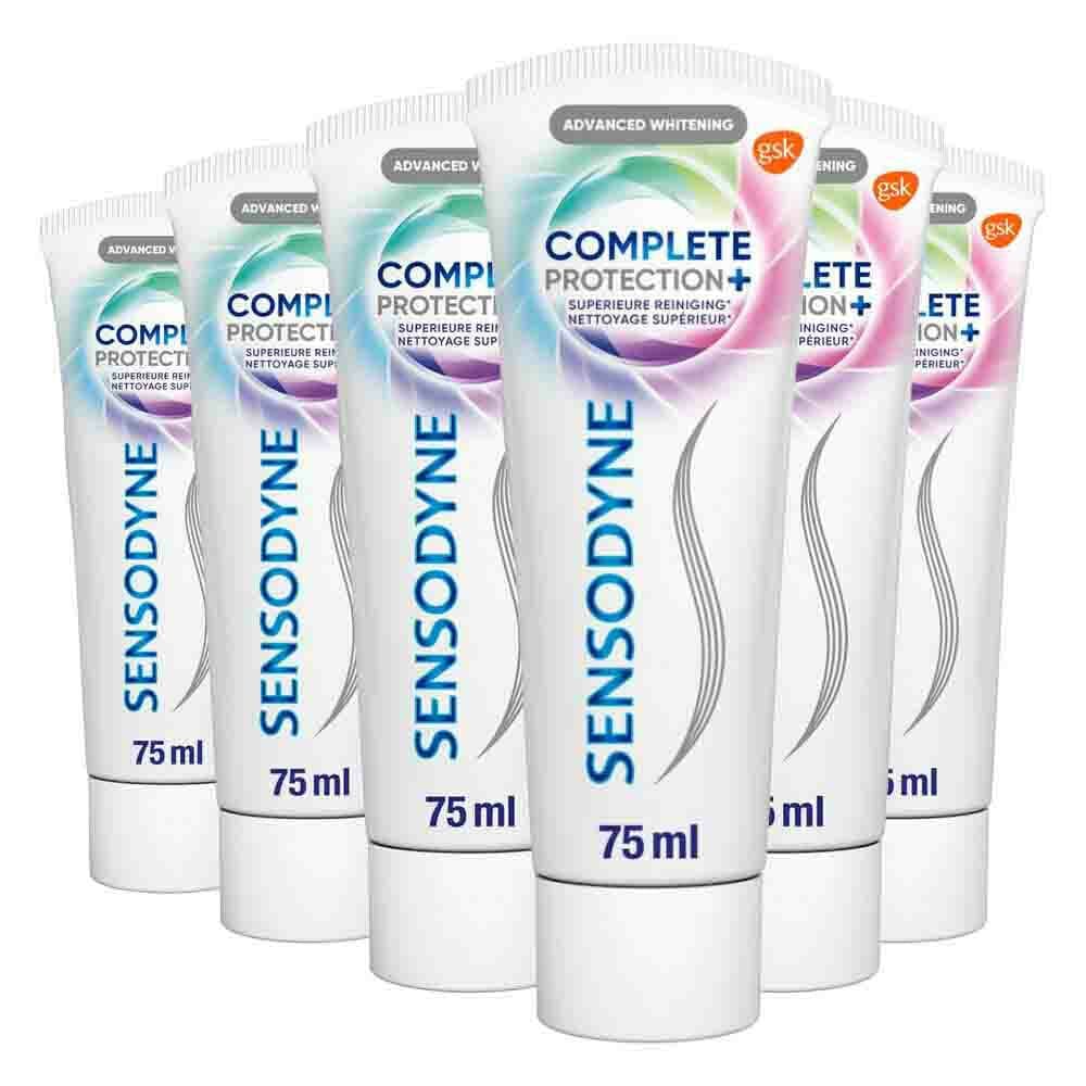 6x Sensodyne Tandpasta Complete Protection+ Advanced Whitening 75 ml