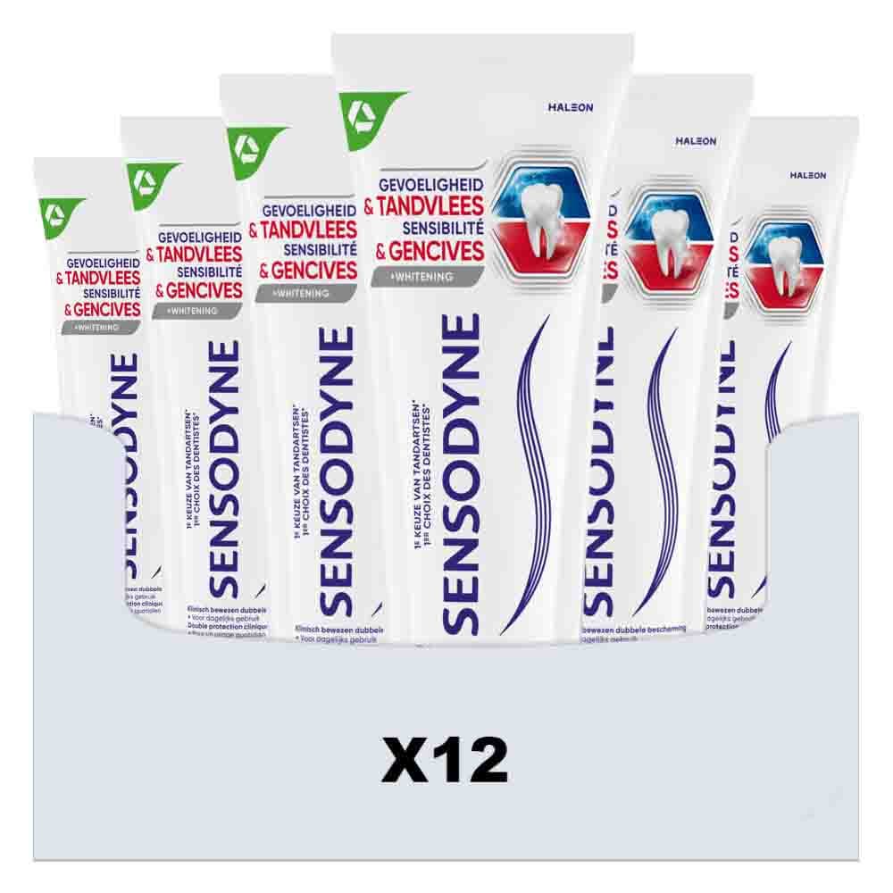 12x Sensodyne Tandpasta Gevoeligheid&Tandvlees Whitening 75 ml