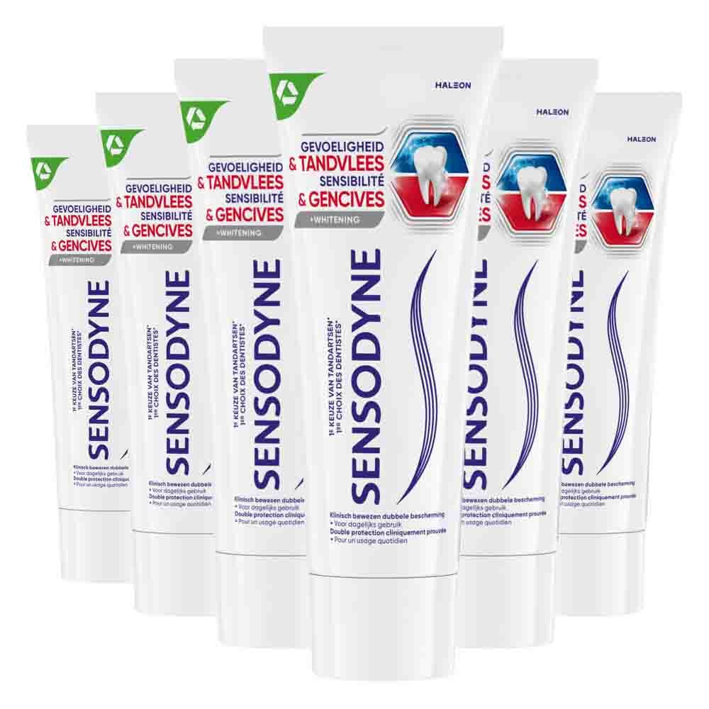 6x Sensodyne Tandpasta Gevoeligheid&Tandvlees Whitening 75 ml