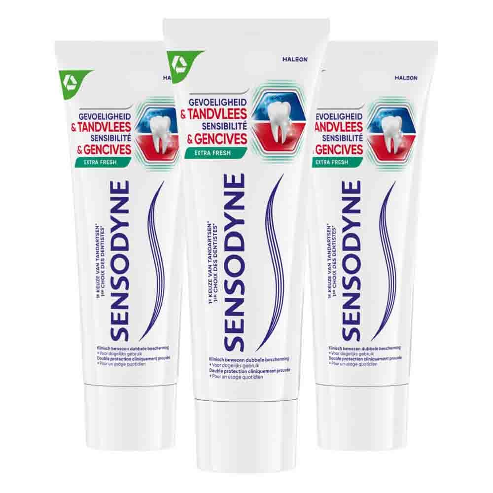 3x Sensodyne Tandpasta Gevoeligheid&Tandvlees Active Protect 75 ml