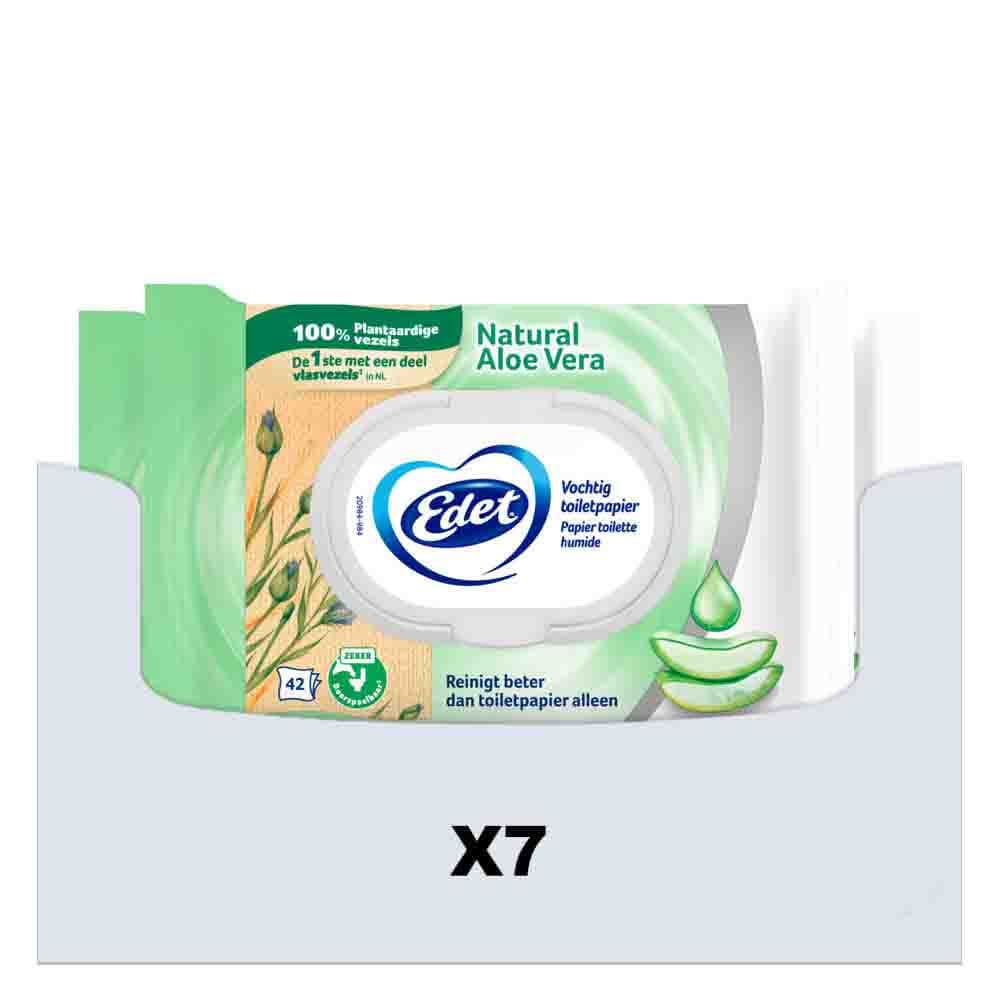 7x Edet Aloe Vera Vochtig Toiletpapier 42 stuks