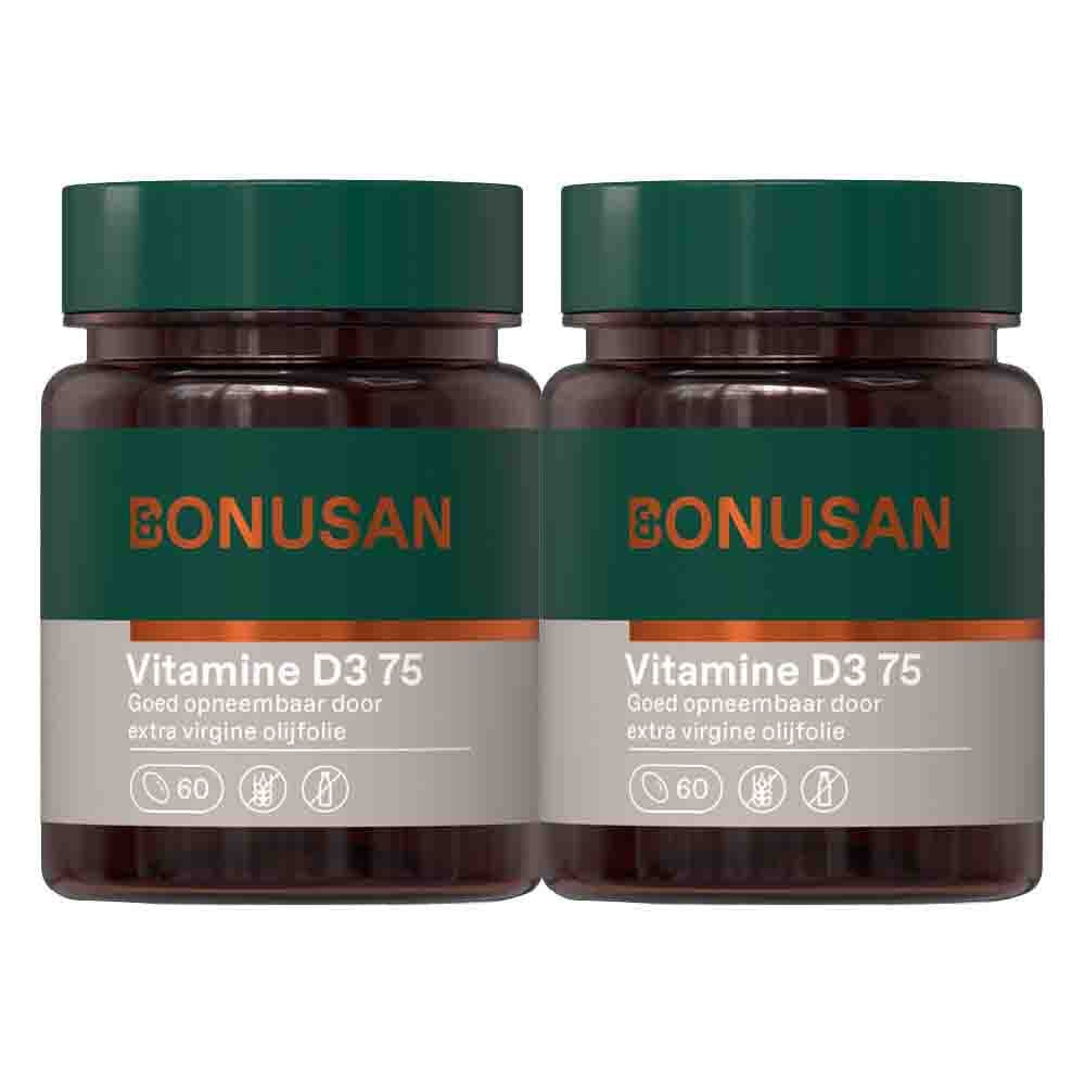 Gratis Verzending: 2x Bonusan Vitamine D3 75mcg/3000ie 60 softgels