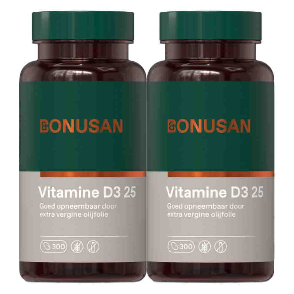 Gratis Verzending: 2x Bonusan Vitamine D3 25 mcg/1000 IE 300 softgels