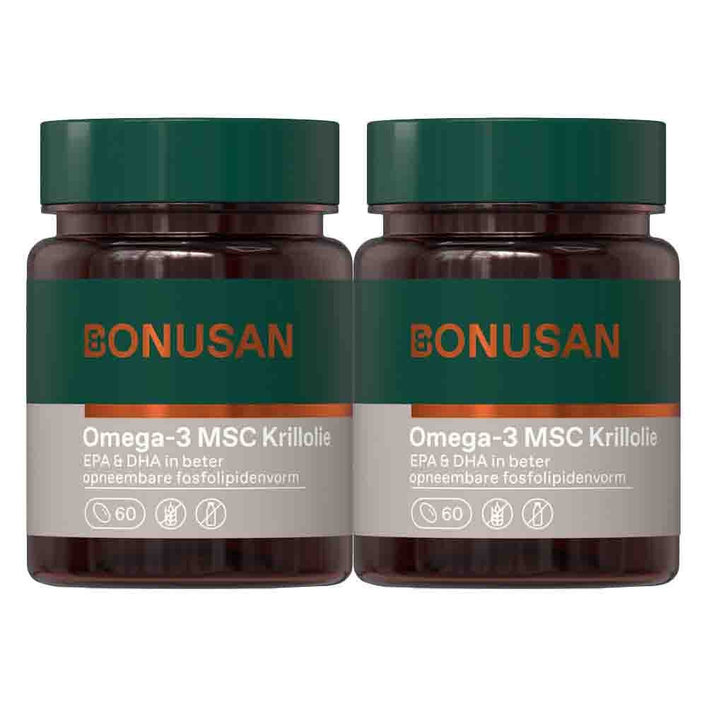 Gratis Verzending: 2x Bonusan Omega 3 MSC Krillolie 60 softgels
