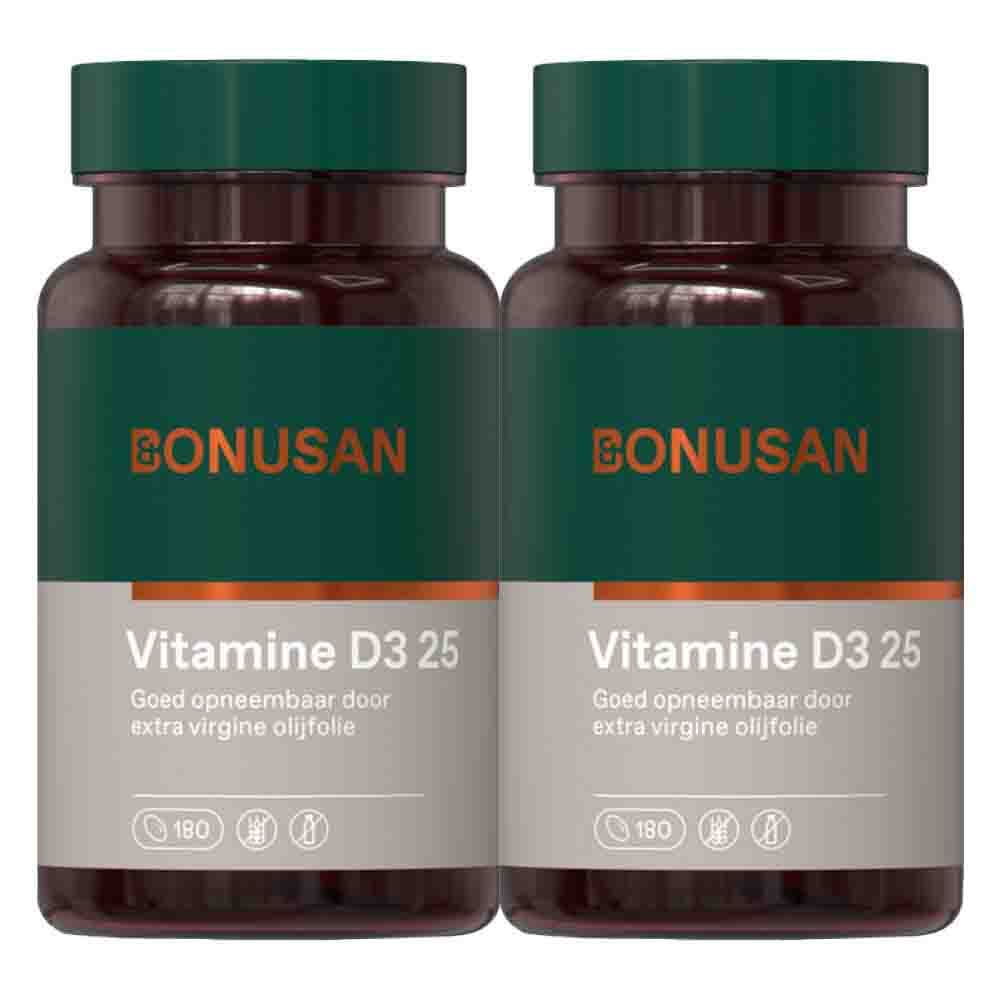 Gratis Verzending: 2x Bonusan Vitamine D3 25 mcg/1000 IE 180 softgels