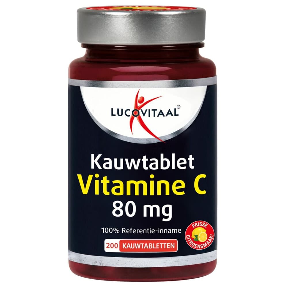 2+2 gratis: Lucovitaal Vitamine C 80mcg Kauwtablet Citroen 200 tabletten