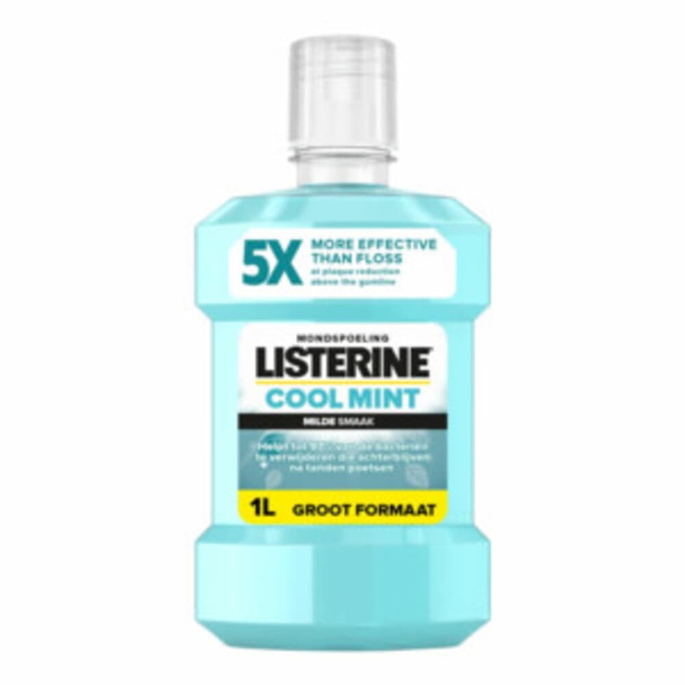 6x Listerine Mondwater Cool Mint Milde Smaak Zonder Alcohol 1 liter