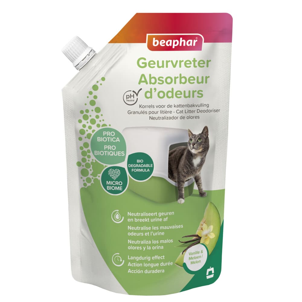 Beaphar Geurvreter Kattenbakreiniging Vanille&Meloen 400 gr
