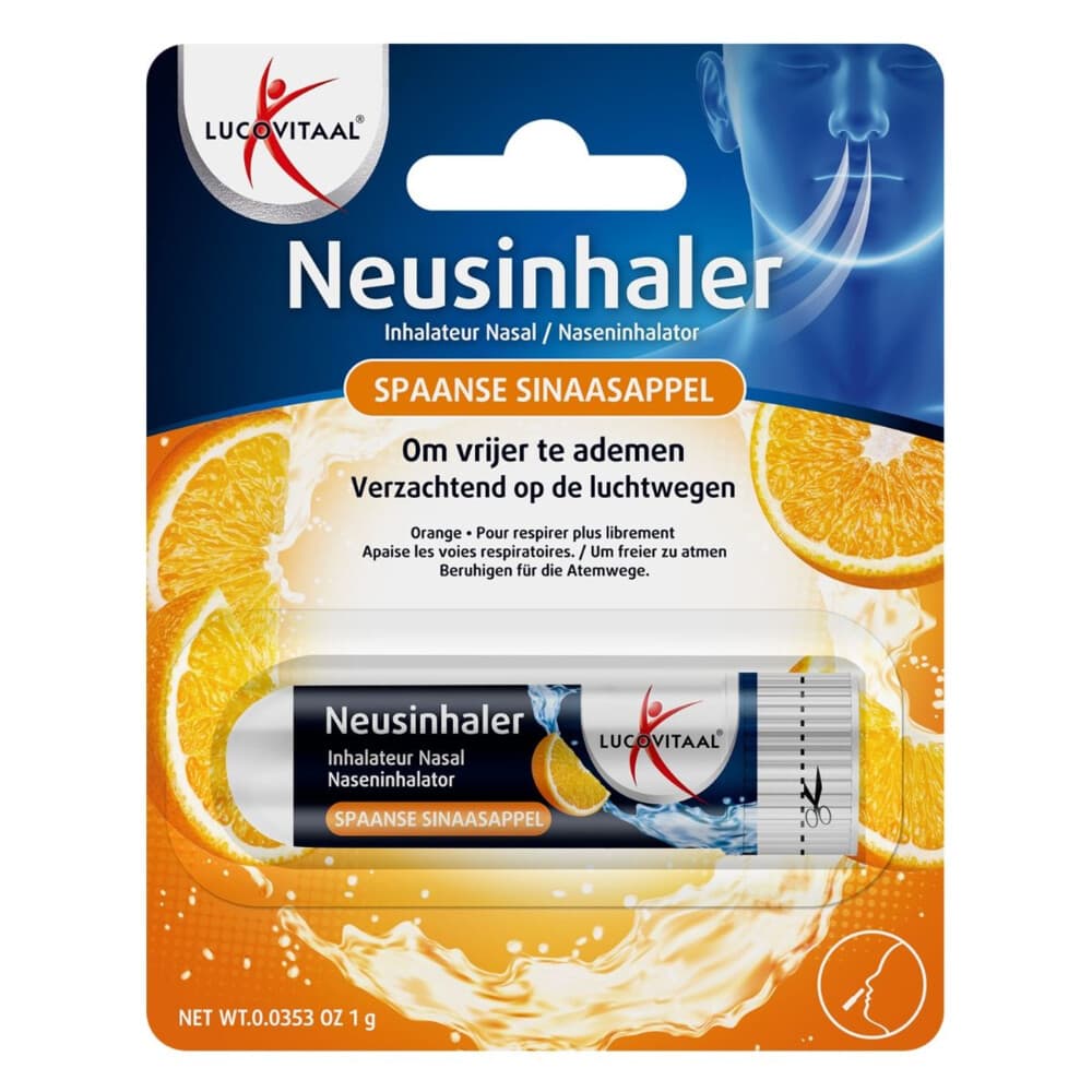 2+2 gratis: Lucovitaal Neusinhaler Vrijer Ademen Spaanse Sinaasappel 1 gr