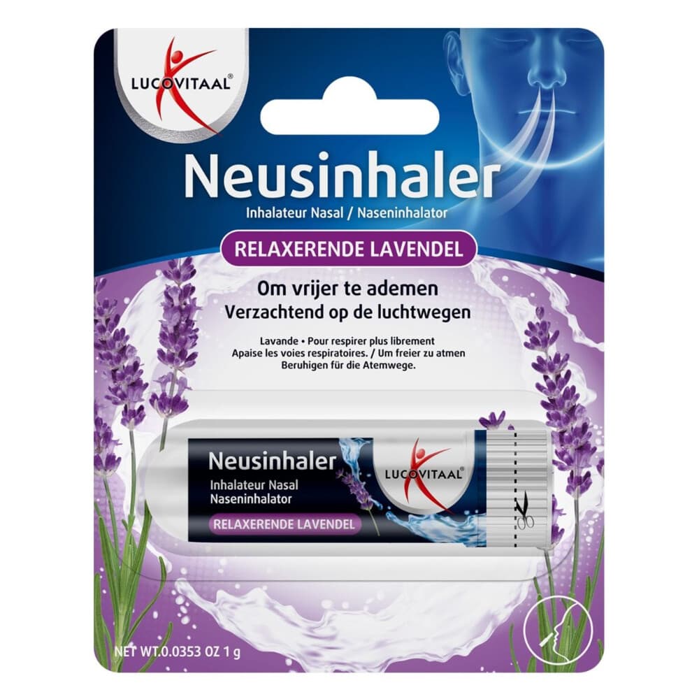 2+2 gratis: Lucovitaal Neusinhaler Vrijer Ademen Relaxerende Lavendel 1 gr
