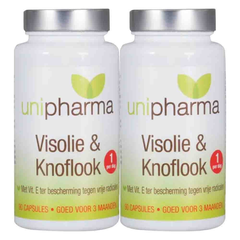 2x Unipharma Visolie&Knoflook 90 capsules