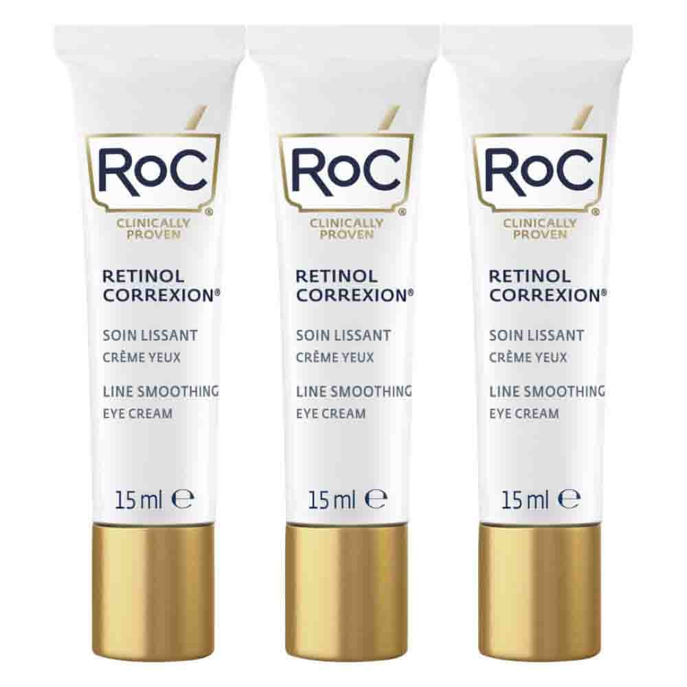3x RoC Retinol Correxion Line Smoothing Oogcrème 15 ml