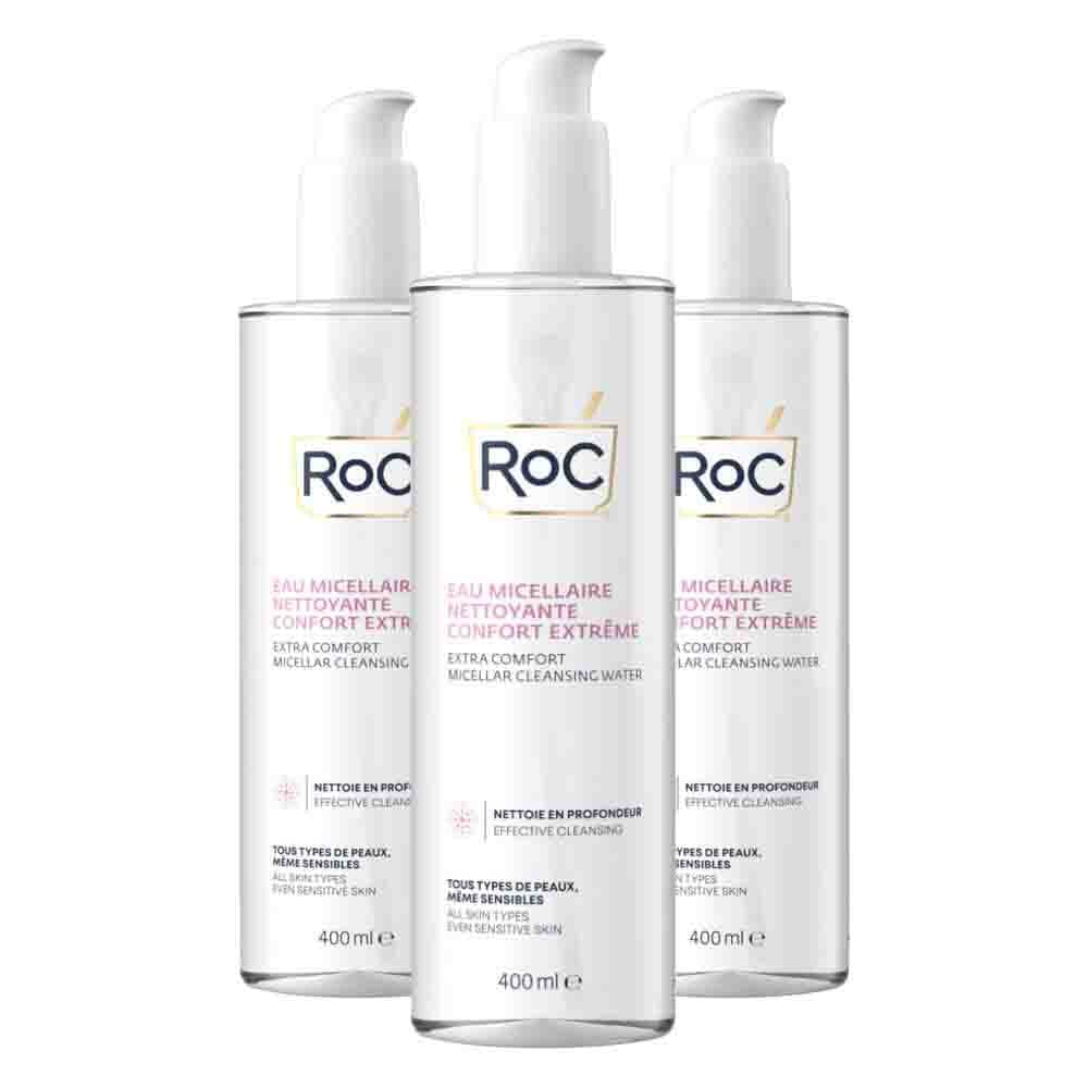 3x RoC Extra Comfort Micellar Cleansing Water 400 ml