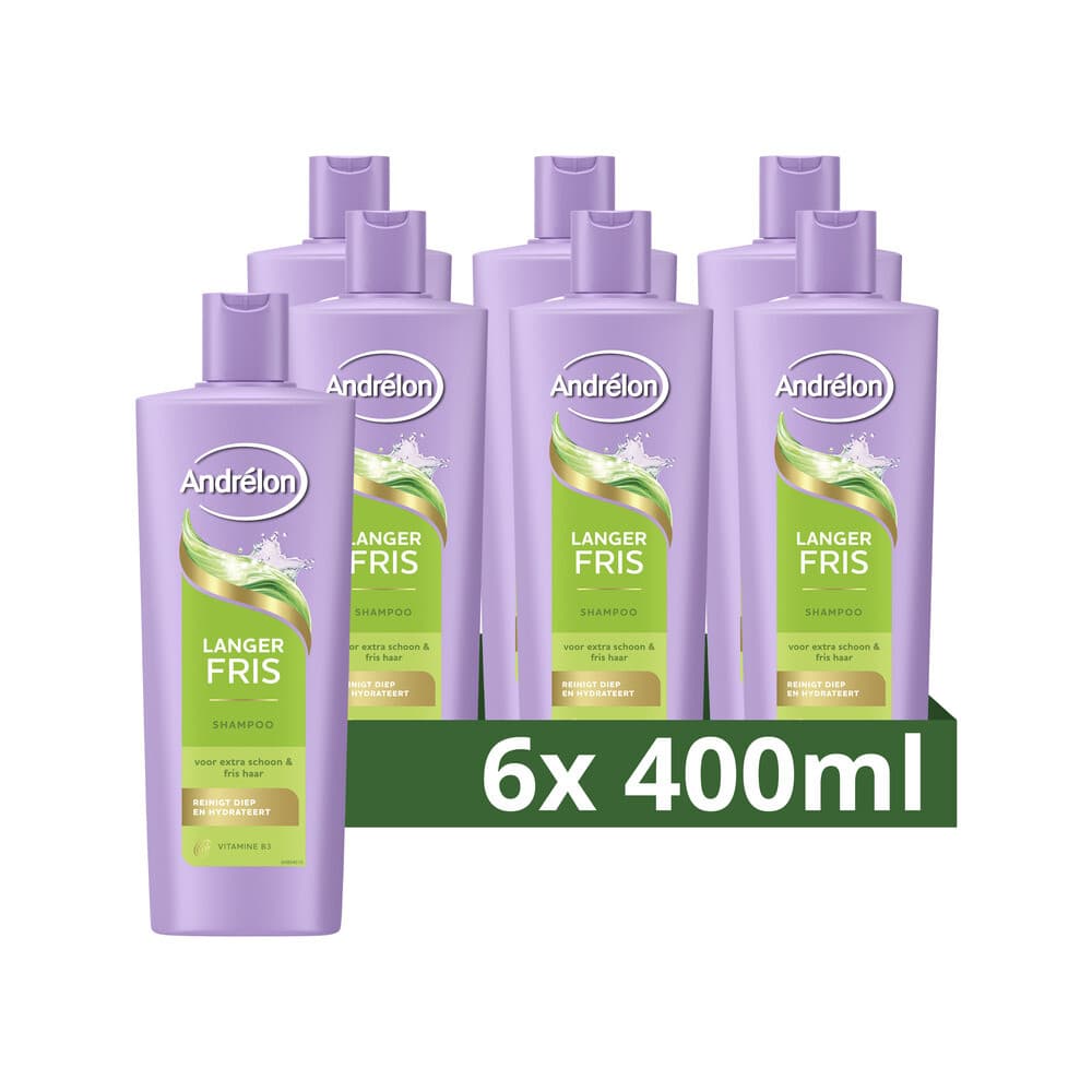 6x Andrélon Shampoo Langer Fris 400 ml