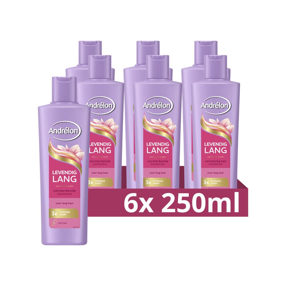 6x Andrélon Shampoo Levendig Lang 250 ml