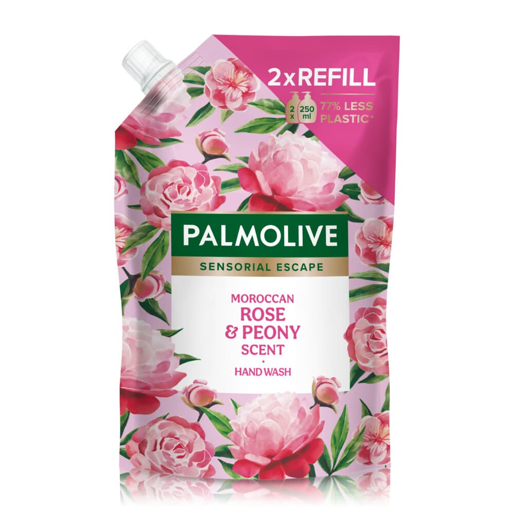 Palmolive Handzeep Navulling Doypack Sensorial Escape Moroccan Rose Peony 500 ml