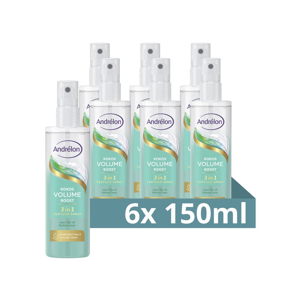 6x Andrélon 3-in-1 Textuur Spray Kokos Volume Boost 150 ml