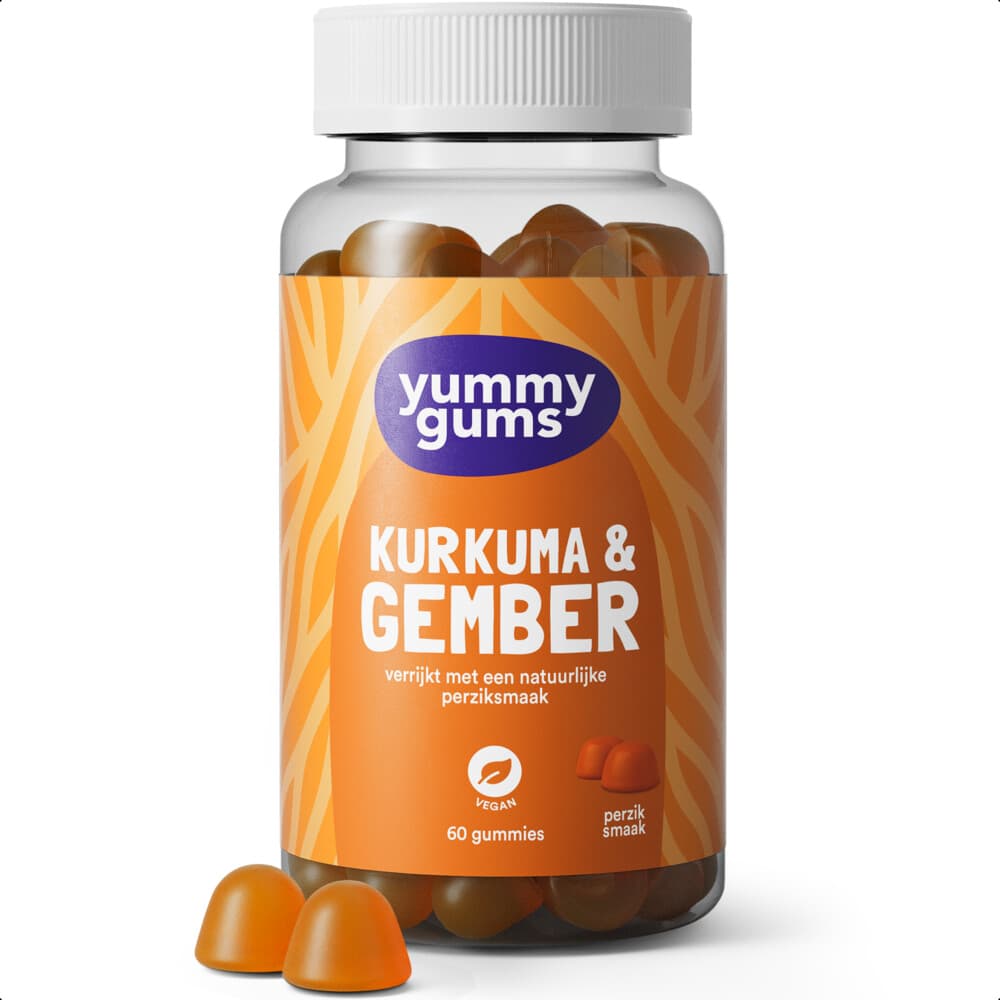 Gratis Verzending: Yummygums Kurkuma Gember Gummies 60 stuks