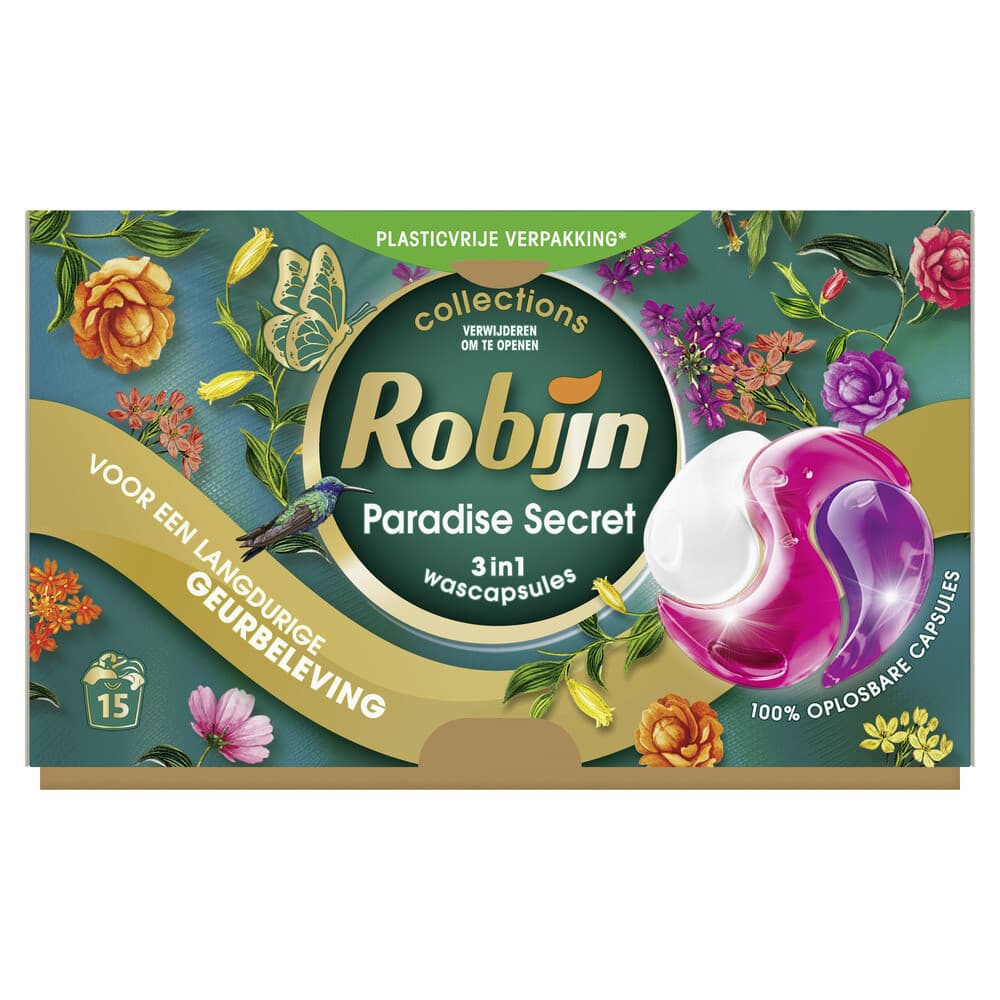 Robijn 3-in-1 Wascapsules Paradise Secret 15 stuks