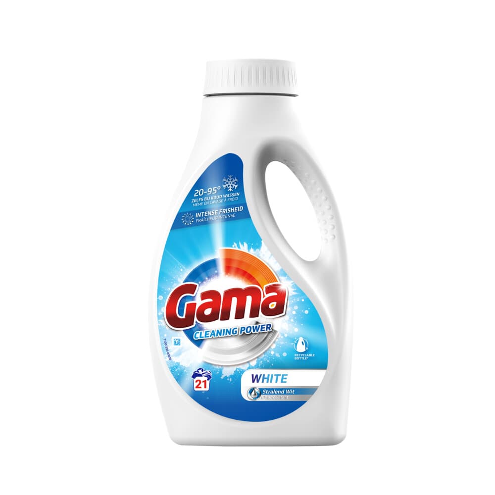 4x Gama Vloeibaar Wasmiddel White 21 Wasbeurten 945 ml
