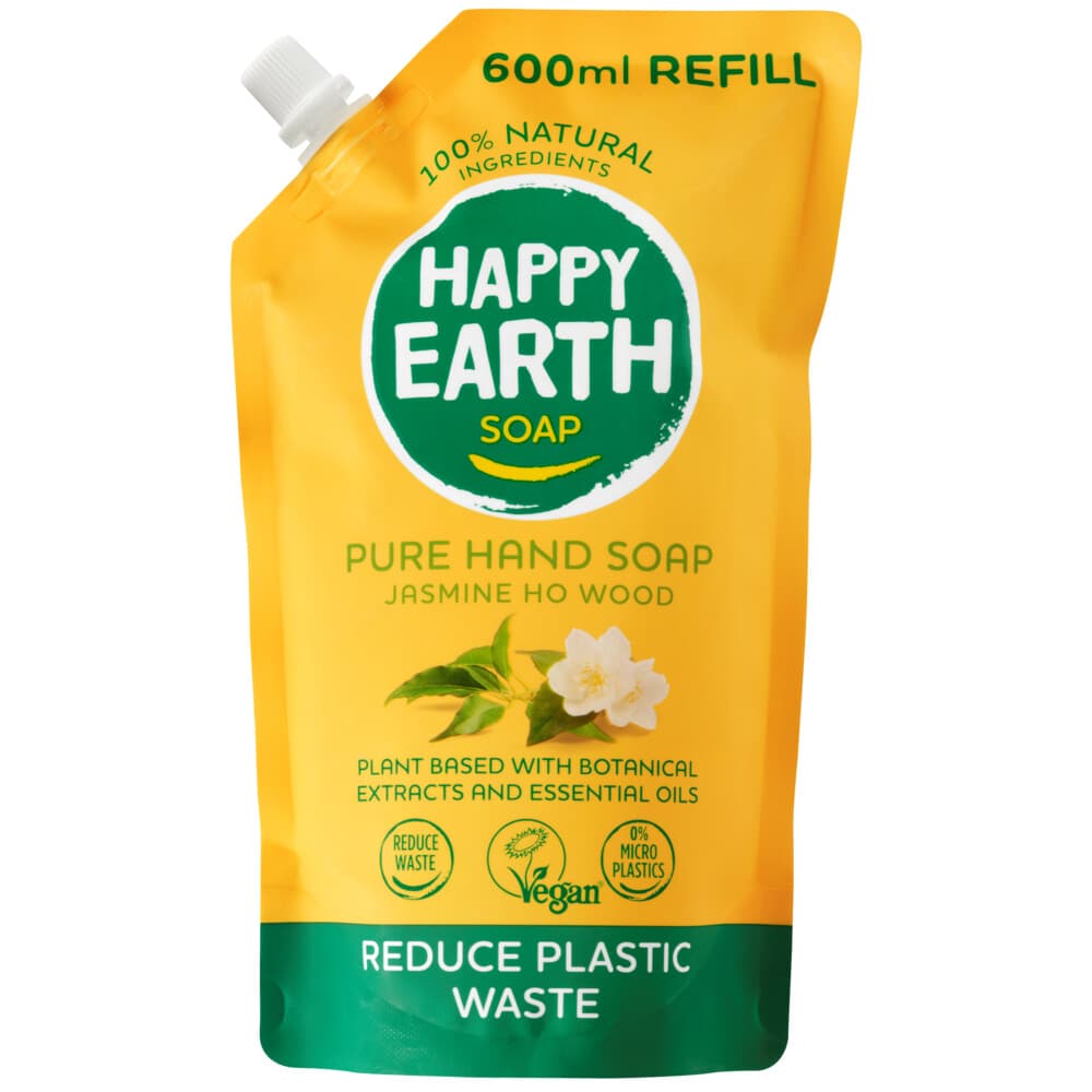 Happy Earth 100% Natuurlijke Handzeep Navulling Jasmine Ho Wood 600 ml