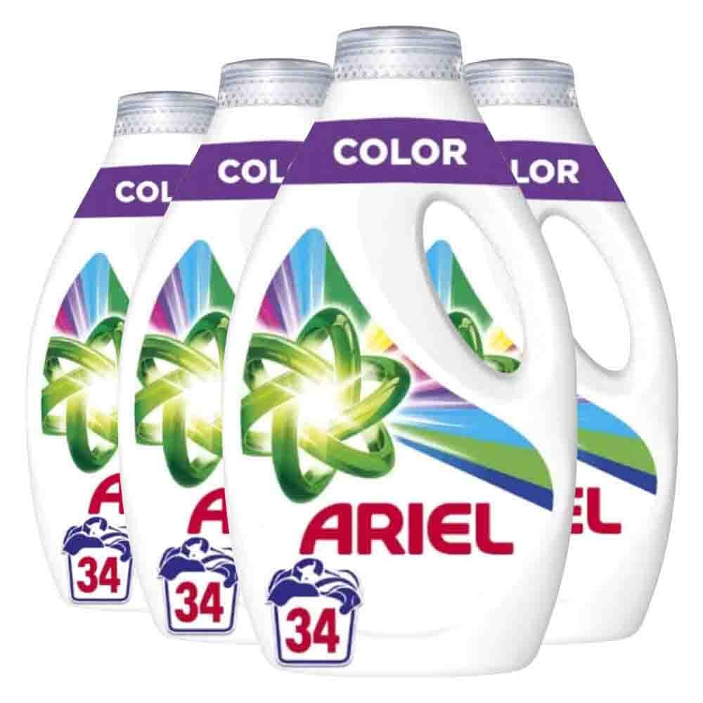 4x Ariel Vloeibaar Wasmiddel Color 34 Wasbeurten 1,53 liter