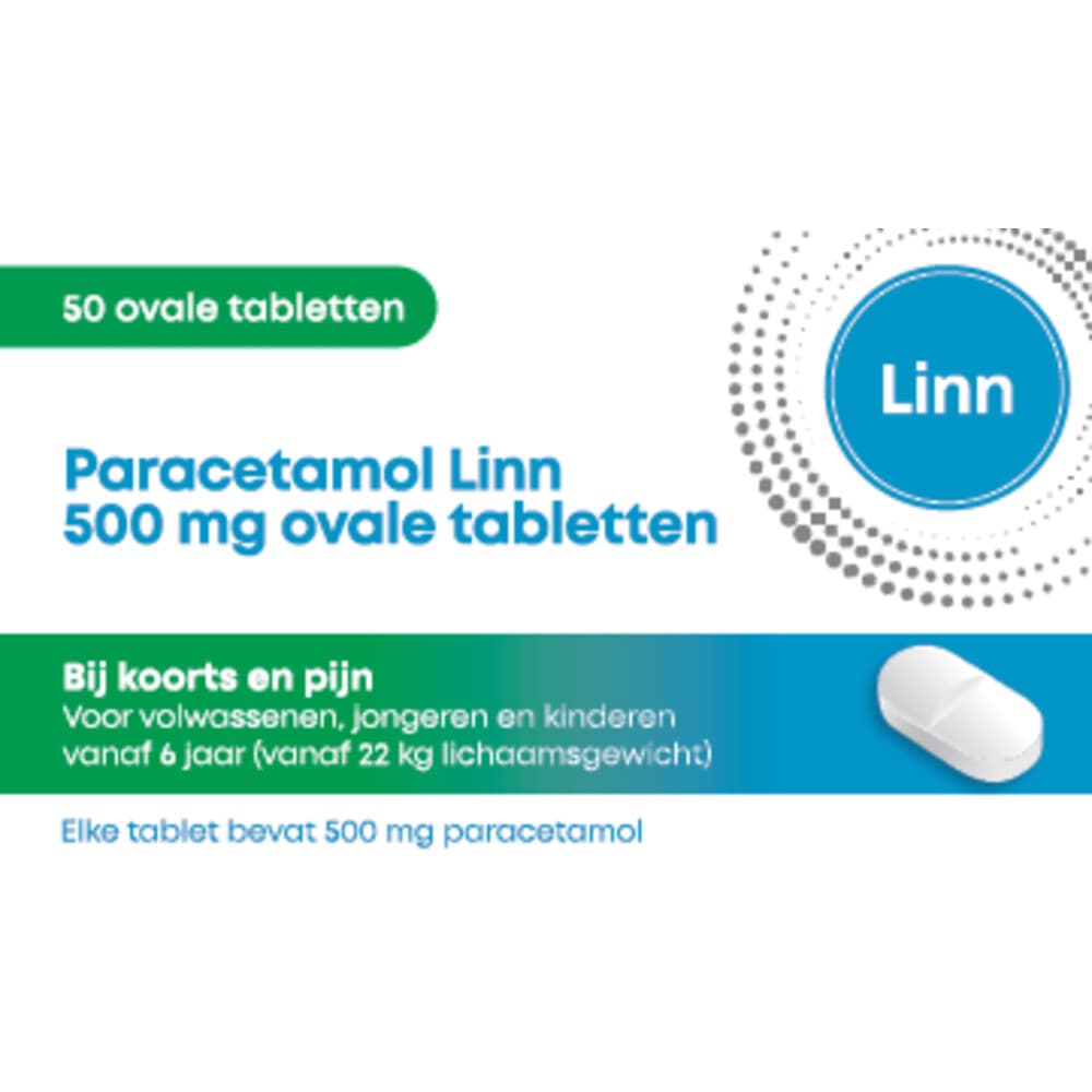 Linn Paracetamol 500 mg Ovale tablet 50 tabletten