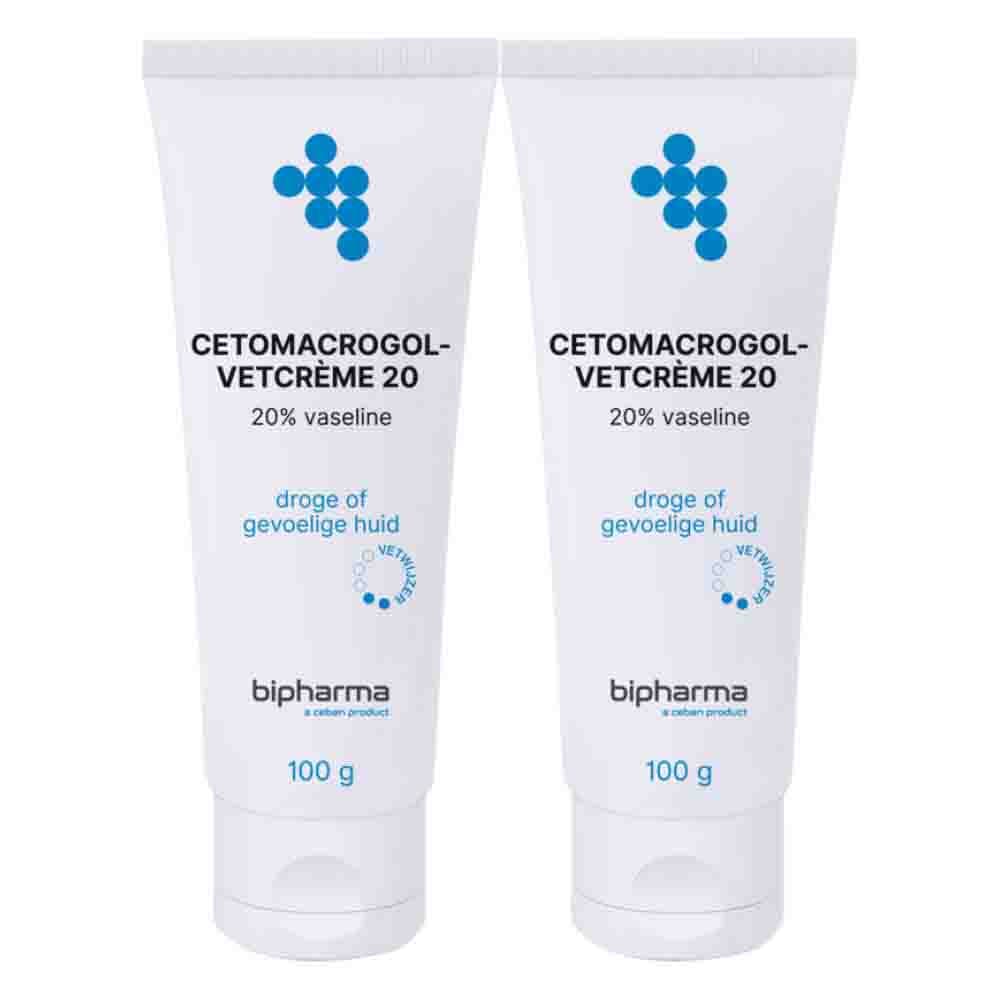 2x Bipharma Cetomacrogol-vetcreme 20% Tube Los 100 gr